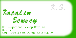 katalin semsey business card